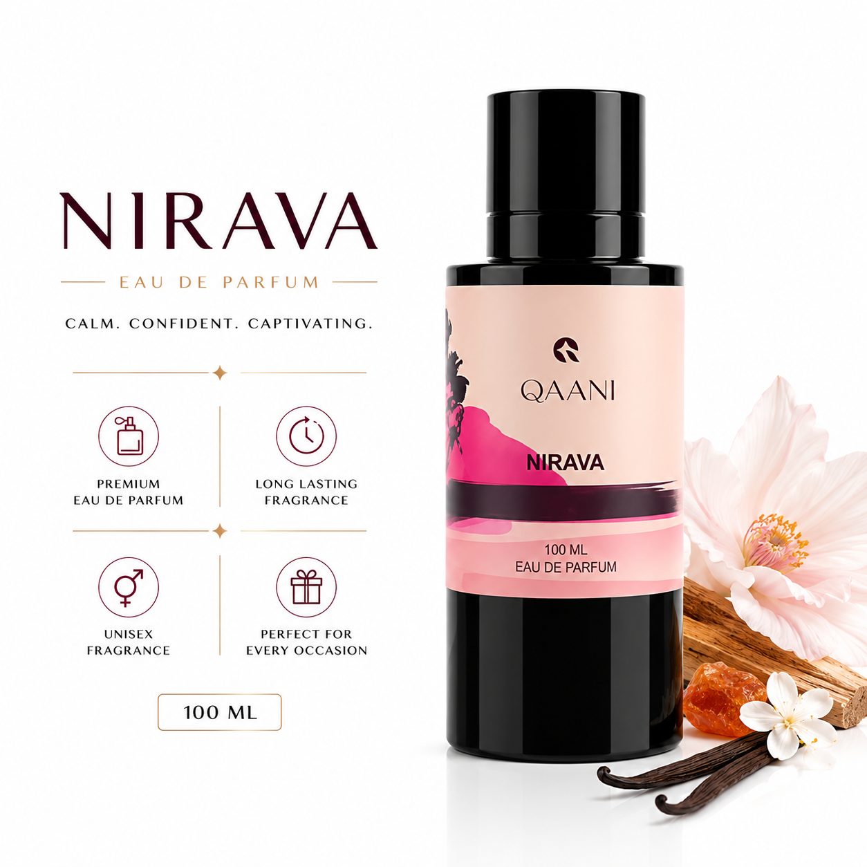 Nirava Unisex EDP 100ml – Long-Lasting Fresh & Clean Luxury Perfume
