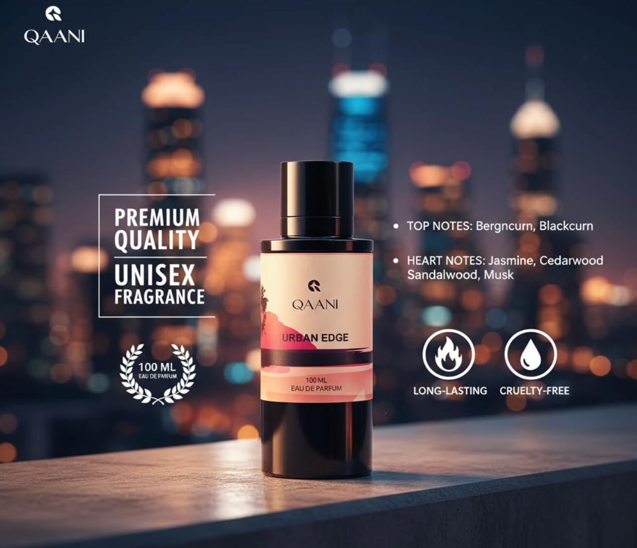 Urban Edge Premium Eau de Parfum Unisex | Long Lasting Perfume for Men & Women | Fresh, Clean & Luxury Fragrance | Ideal Gift & Party Perfume (EDP) - 100ml